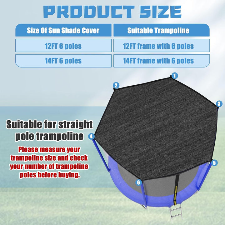 Trampoline Top Shade Cover, Thickened 14Ft Soft Outdoor Trampoline Sun Protection Cover