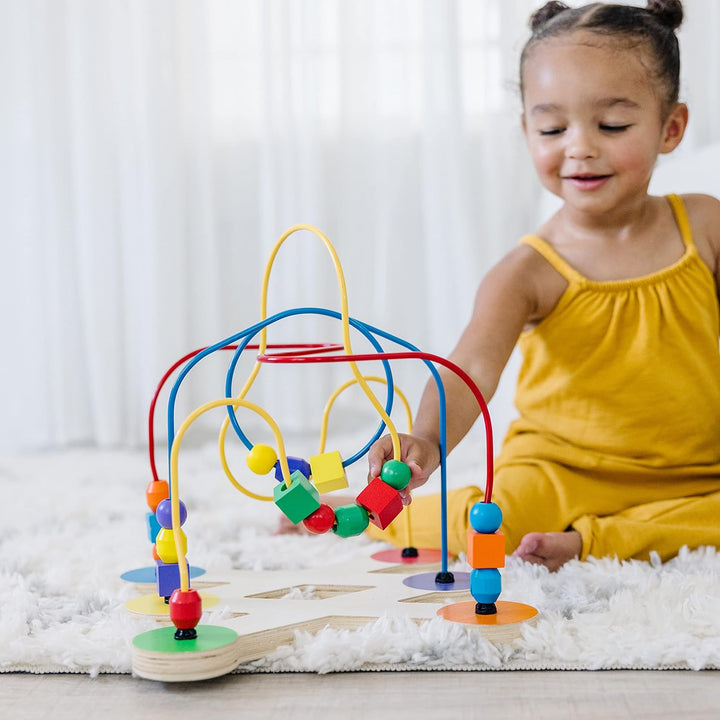 Classic Bead Maze - Wooden Educational Toy Wooden Bead Maze Toy for Toddlers Ages 3+