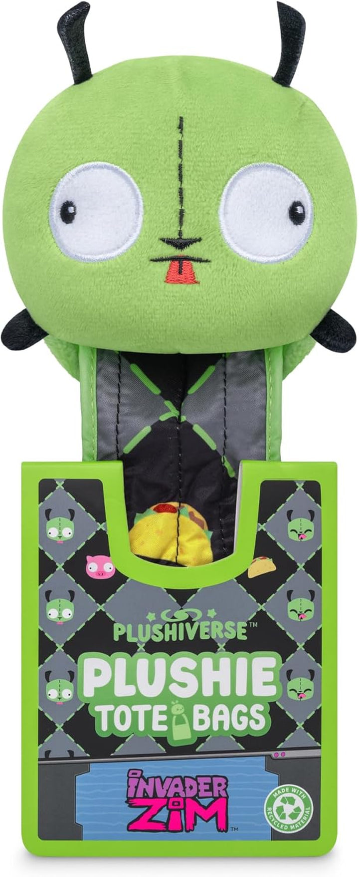 Invader Zim Gir Plushie Tote Bag - Cute Novelty Foldable Shoulder Bag