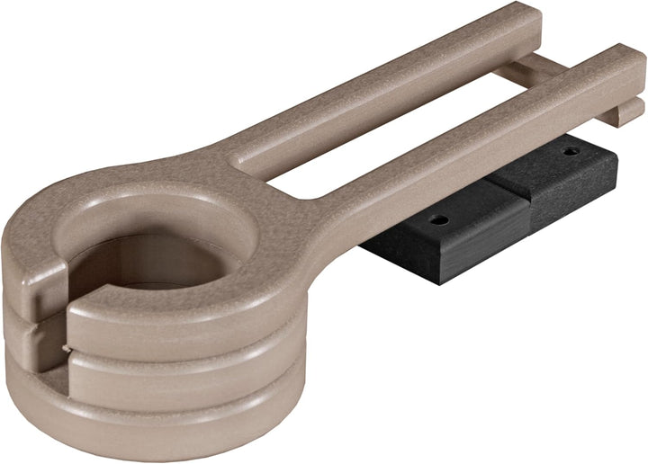 Glider Cup Holder Attachment for Outdoor Gliders, Slide Out Cup Holder for outside Glider Chairs, Space Saving Design - Amish Made USA (Chestnut Brown)