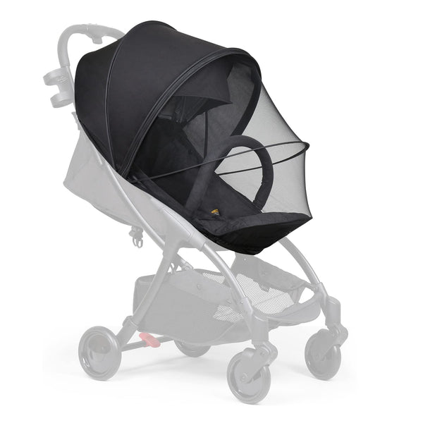 Universal Stroller Sun Shade & Mosquito Net – 2-In-1 Baby Stroller Cover with UV Protection & 2-Way Zipper for Infant Carriages, Prams, and Travel Strollers (Black)