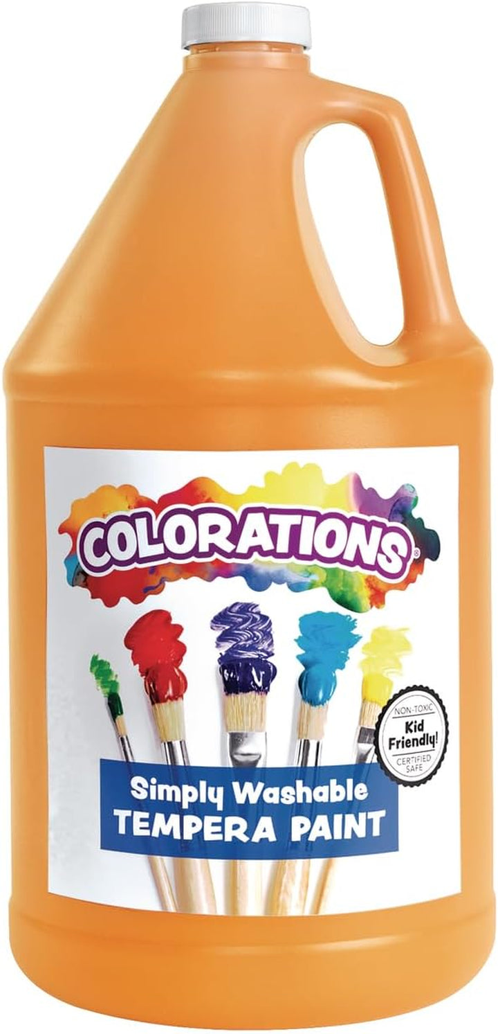 Paraben-Free Washable Tempera Paint for Kids - 1 Gallon Value Size. Vibrant White. Non-Toxic and Made in the USA