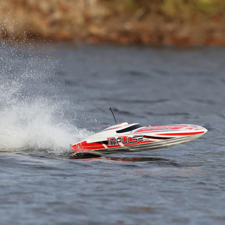 RC Impulse 32" Brushless Deep-V RTR Battery and Charger Not Included with Smart White/Red PRB08037T2
