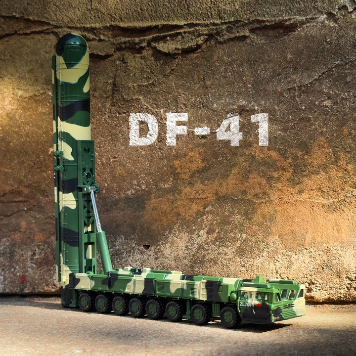 1/144 DF-41 Missile Launcher Car Model Toy Alloy Die-Cast Metal Army Military Fighting Vehicle Model Toy Military Enthusiasts Collection or Gift (627205)