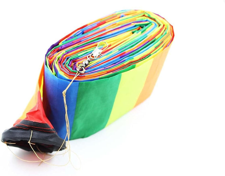 Rainbow Kite Tube Tail Outdoor Windsock with Connector, 65-Feet Kite Tail