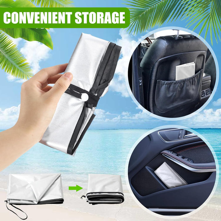 2 Pcs Car Seat Sun Shade Cover Car Seat Cooler Toddler Car Seat Cover Heat Protector Reflective Baby Seat Covers Keep Baby Cool and Child Safety for Travel (Strap Style,Silver Coated Cloth)