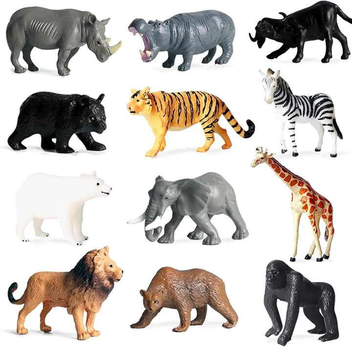 15 Pcs Mini Figures Toys Realistic Farm Animal Figurines, Plastic Learning Educational Playset Animal Themed Party Supplies Cake Topper Ornaments for Easter Egg Birthday Christmas