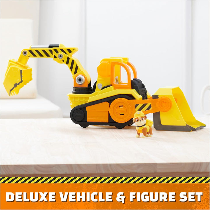 , Bark Yard Deluxe Bulldozer Construction Truck Toy with Lights, Sounds & Rubble Action Figure, Kids Toys for Boys & Girls Ages 3+
