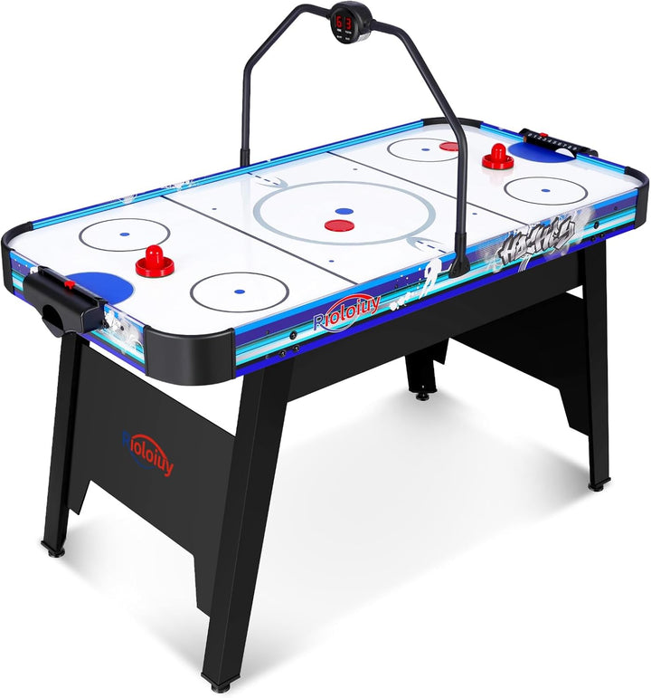 58" Air Hockey Table, Arcade Style with Powerful 700Ma Motor, Accurate Digital LED Scoreboard on Overhead Gantry, Includes 2 Pucks and 2 Pushers