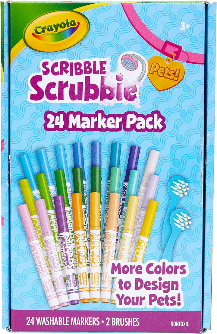 Scribble Scrubbies Tub Set (4 Pets), Washable Pet Care Toy, Coloring Animal Craft, Toys for Girls & Boys, Gifts for Kids, Ages 3+