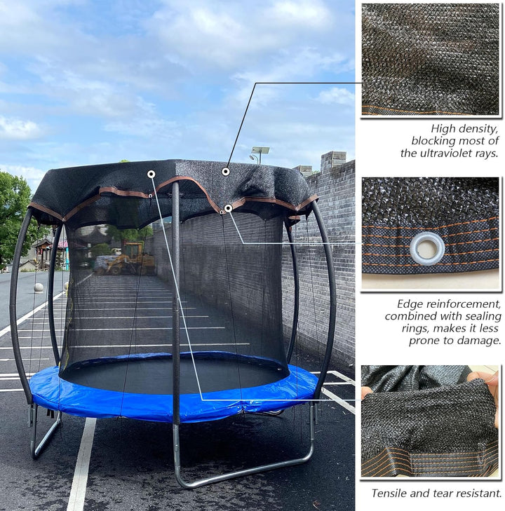 Trampoline Shade Cover round 14FT, Outdoor round Trampoline Cover for Sun Protection and Block Leaves, Easy to Install, Tent Only (14FT)