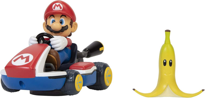 Spin Out Mariokart Mario Racer Vehicle with 360 Spins, Wind up and Go! Includes One 2.5” Mario Action Figure