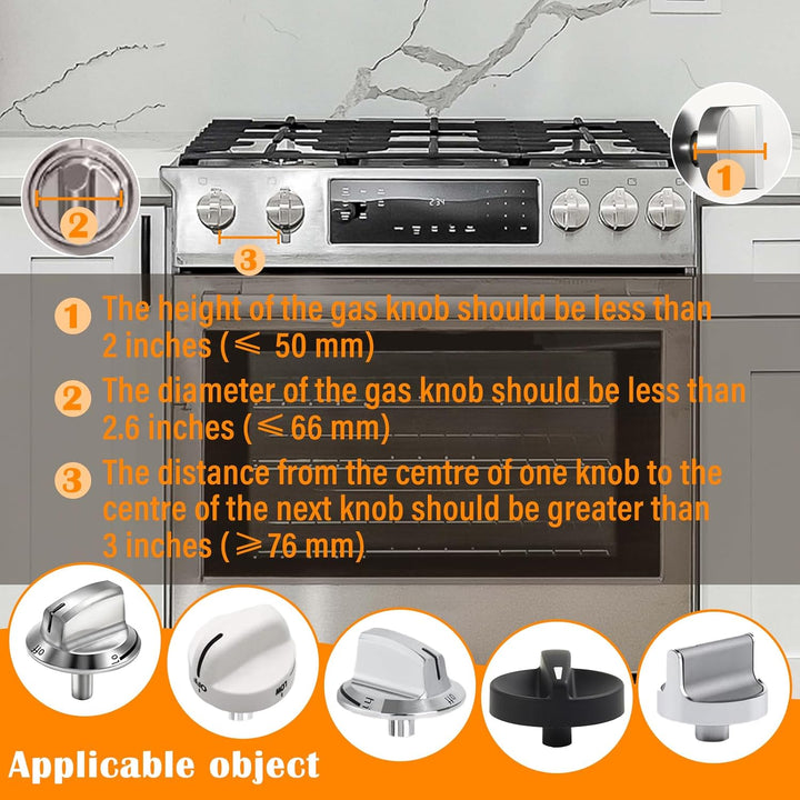 5-Pack Stove Knob Safety Covers,Upgraded Press Gas Stove Knob Locks,Durable Design Childproof Oven Knob Locks for Babies and Pets, Sticky and Easy to Install,Transparent