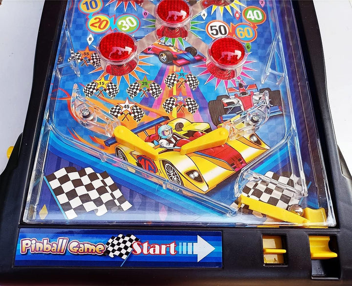 Racing Car Pinball Machine,Electronic Tabletop Pinball Game with Lights & Sounds,Led Digital Scoreboard,Suitable for Kids and Adults