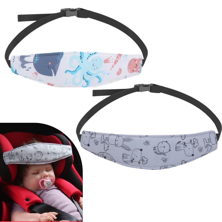 2 Pack Baby Head Support for Car Seat, Carseat Head Band Straps for Toddler Kids Children Infant, Neck Relief Headrest Strap for Stroller Car Seat
