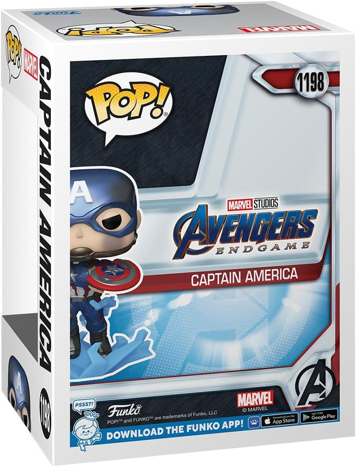 POP! Marvel Avengers Endgame Captain America with Broken Shield & Mjolnir (Glow in the Dark & Metallic), Exclusive
