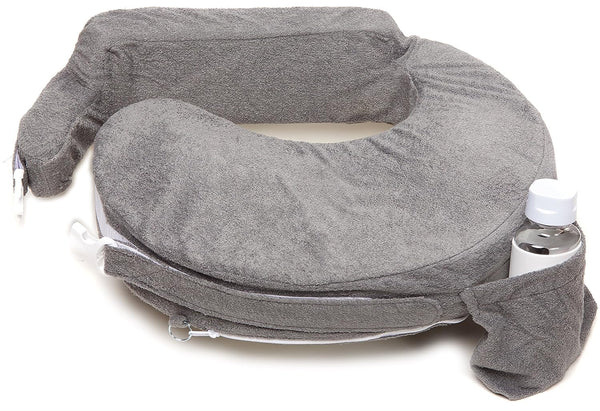 Nursing Pillow - Deluxe - Enhanced Comfort W/ Slipcover - Ergonomic Breastfeeding Pillow for Ultimate Support for Mom & Baby - Adjustable Pillow W/ Handy Side Pocket, Evening Grey