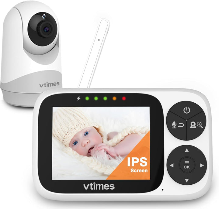Baby Monitor with Camera and Audio, Video Baby Monitor No Wifi Night Vision 2.4" LCD Screen Portable Baby Camera Monitor Alarm Lullaby Temperature Sensor and 1000Ft, Ideal for Baby/Elderly/Pet