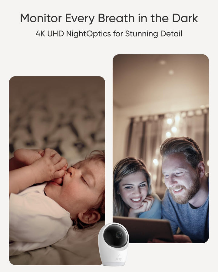 Baby Monitor E21 with 4K UHD Camera, 5'' 720P Display, 8X Zoom, Hybrid Wi-Fi and No Wi-Fi Connection, 24/7 Recording in App, Pan-Tilt, Portable Camera with Built-In Battery, ANR