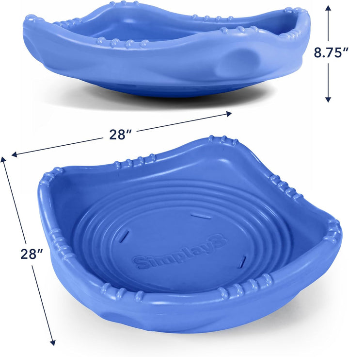 Rock and Spin Sensory XL Wobble Disk Climbing Dome for Toddlers and Kids Rocking and Climbing, Indoor/Outdoor Periwinkle Blue, 1 Pack, Ages 2-12 Years