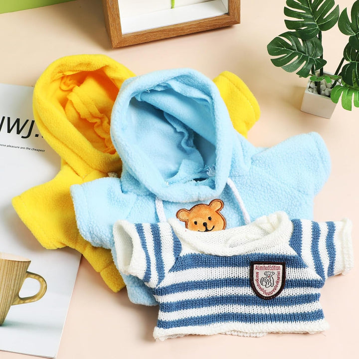 Stuffed Bear Clothes Toy Clothes for Dolls - Plush Toy Bear Sweater Outfits - Plush Bear Dolls Hoodie 3PCS - 2 Bear Hoodies and 1 Bear Sweater for Crafts