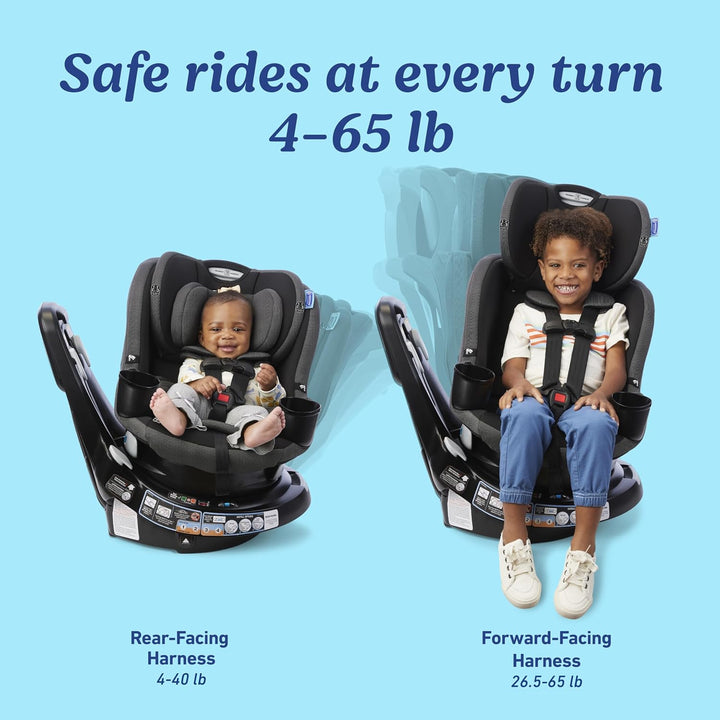 Easyturn 360 2-In-1 Convertible Car Seat, 360 Degree Rotating Infant to Toddler Rotating Car Seat, 2 Modes Forward and Rear Facing, Slim Design, Cyran