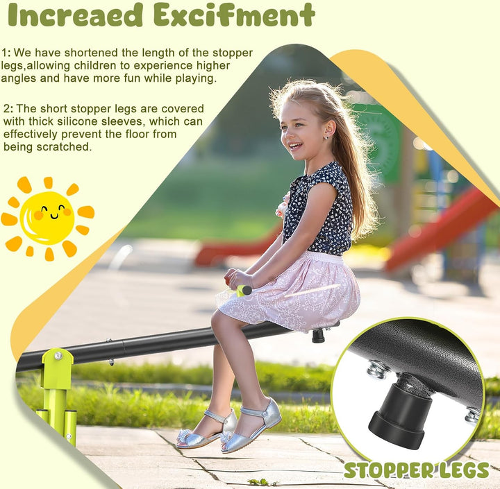 Seesaw for Kids Ages 3-8 | Toddler Teeter Totter with 360° Swivel | Indoor & Outdoor Playground Equipment | Sit and Spin Seesaw | Durable outside Toys for Children Age 2 3 4 5 6 7 8