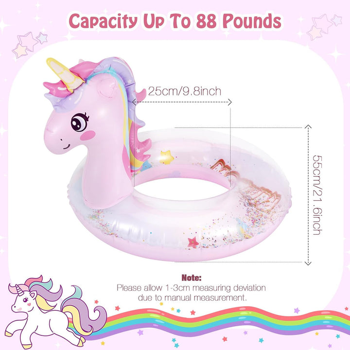 Inflatable Swimming Rings, Pool Floats Swim Tubes Rings round Shape Cute Cartoon Design Beach Water Lounge Inflatable Raft Party Supplies for Kids