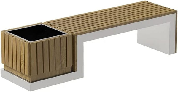 Park Benches Shopping Mall Leisure Chair Outdoor Flower Pot Seat Combination Square Waiting Chair Gazebo Creative Flower Box Public Stool Outdoor Benches(B)