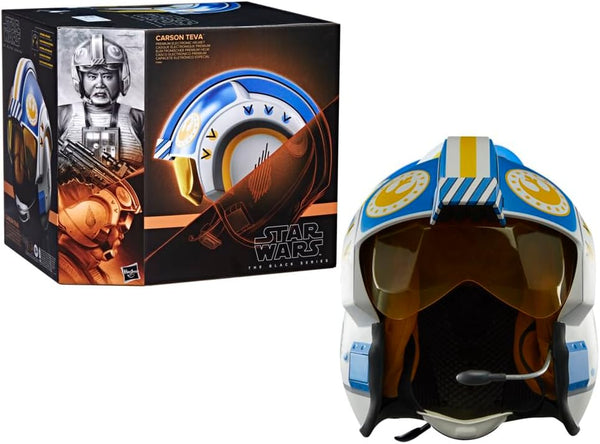 the Black Series Carson Teva Premium Electronic Helmet with Advanced LED and Sound Effects, Ages 14 and Up