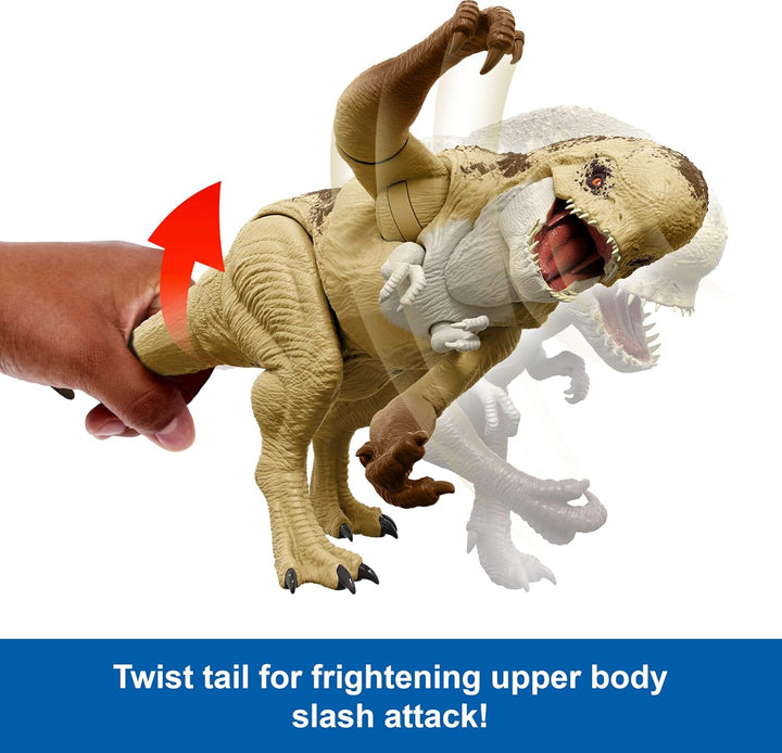 Jurassic World Rebirth Distortus Rex Rumble N Rampage Dinosaur Action Figure 22 Inch with 2 Attack Actions, Content-Accurate, Digital Play
