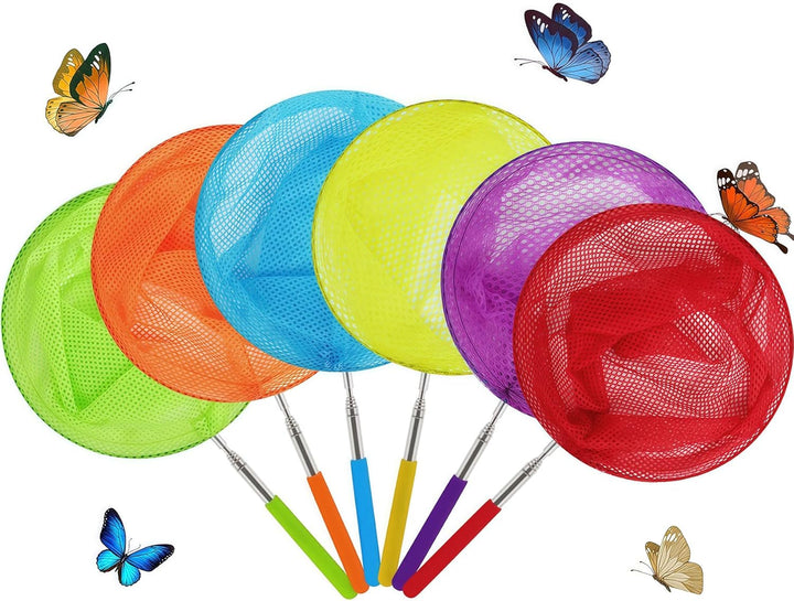 Kids Telescopic Butterfly Fishing Nets Great for Catching Insect Net Perfect Outdoor Tools for Catching Bugs Fish Insect Ladybird, Extendable 34 Inches and anti Slip Grip (3 Pack)