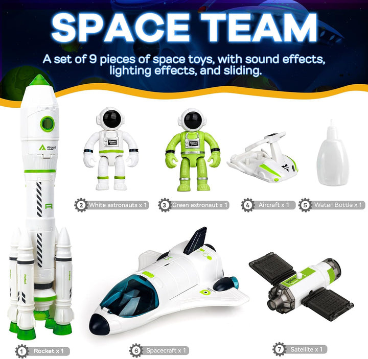 Space Toy Rocket Toys for Kid Shuttle with Astronaut Spaceship Planet Stem with Christmas Spaces Station for Boy 3 4 5 6 7 8, Gift for Age 3+