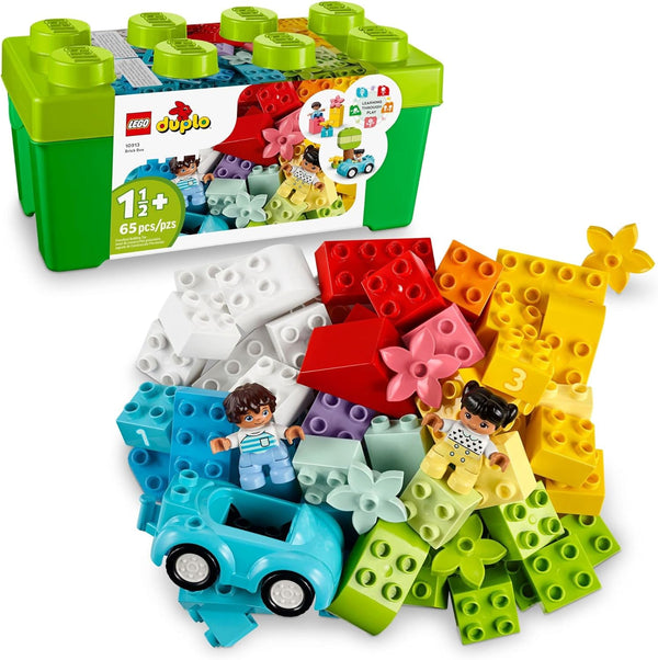 DUPLO Classic Brick Box Building Set - Features Storage Organizer, Toy Car, Number Bricks, Build, Learn, and Play, Great Gift Playset for Toddlers, Boys, and Girls Ages 18+ Months, 10913