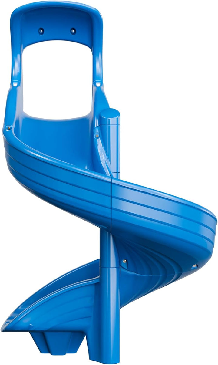 Playground Slide for Kids - Big Spiral Outdoor Slide Attachment for Treehouse or Deck - Plastic Playset Slide for Playground or Backyard with Open Twisty Design - Exit Right - 5 Ft - Gray
