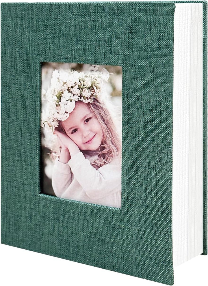 Photo Album 4X6 100 Pockets, Linen Cover Top Loader Vertical, Slip-In Picture Grey Pockets Albums for Wedding, Family, Anniversary, Baby, Vacation