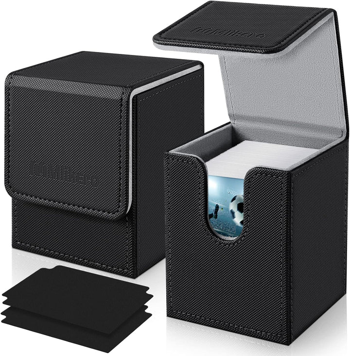 Card Deck Case for Trading Cards 1800+, Trading Card Storage Box with 10 Dividers and 3 Foam Stoppers, Leather Magnetic Closure Commander Deck Box Fit for Yugioh, MTG and Sport Cards