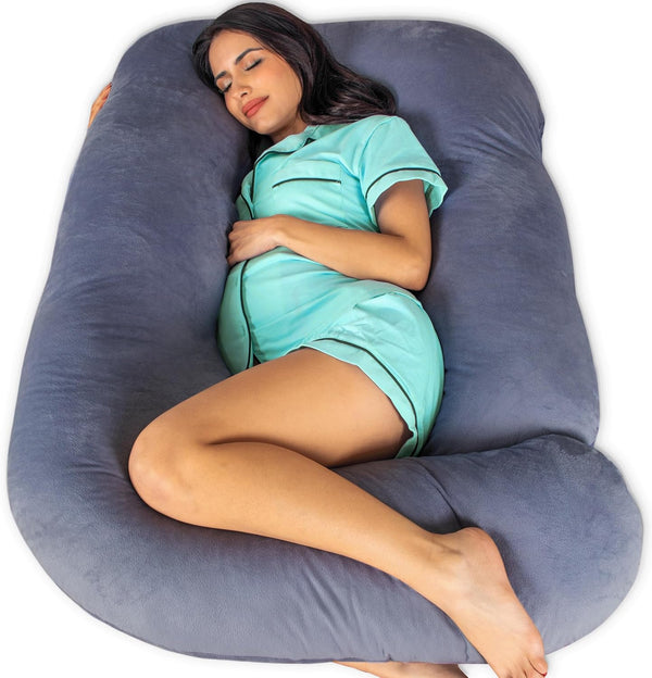 Pregnancy Pillows, U-Shape Full Body Pillow -Removable Cover Jumbo Size - Gray - Pregnancy Pillows for Sleeping - Body Pillows for Adults, Maternity Pillow and Pregnancy Must Haves