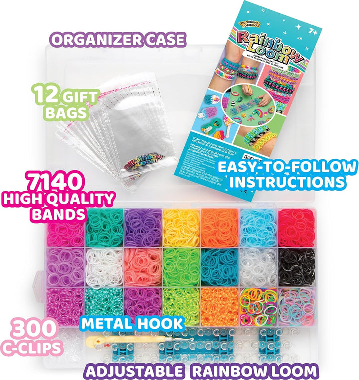 ® MEGA Combo Set, Features 7000+ Colorful Rubber Bands, 2 Step-By-Step Bracelet Instructions, Organizer Case, Great Gift for Kids 7+ to Promote Fine Motor Skills