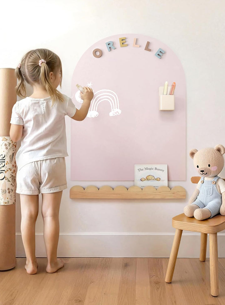 Magicwall | Magnetic Wall Decal Arch | Peel and Stick Magnetic Chalkboard for Wall | Kids Wall Decals | Playroom Essentials | Includes Chalk & Holder | Midi | 20 X 26 | Pink