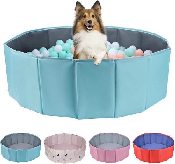 Dog Ball Pit, Ball Pit for Toddlers, Foldable Ball Pit for Dogs, Dog Ball Pit for All Types of Dogs, Suitable for Indoor and Outdoor Activities (39.37Inches in Diameter,No Ball Included)