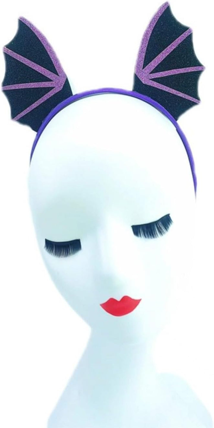 Purple Bat Headband Halloween Party Hair Accessory Cute and Funny Decoration Suitable for Makeup Parties