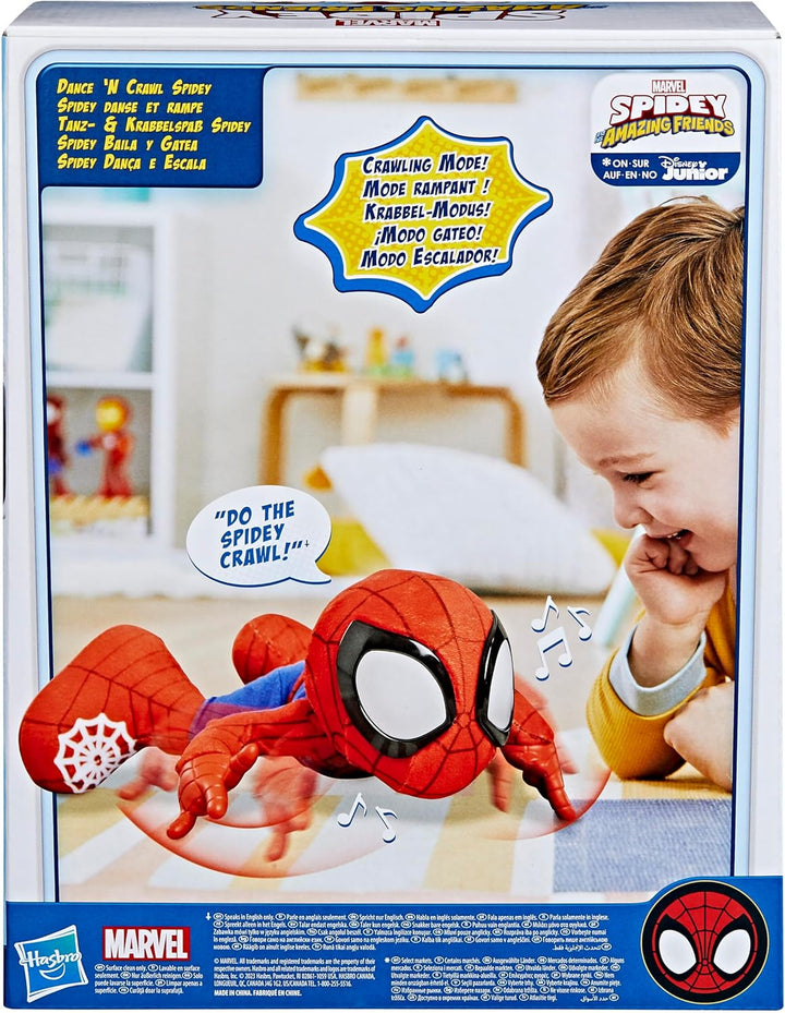 Marvel Dance 'N Crawl Spidey, Interactive Plush Toy with 20 Phrases & Sounds, 2 Songs, Super Hero Toys for Kids 3 & Up