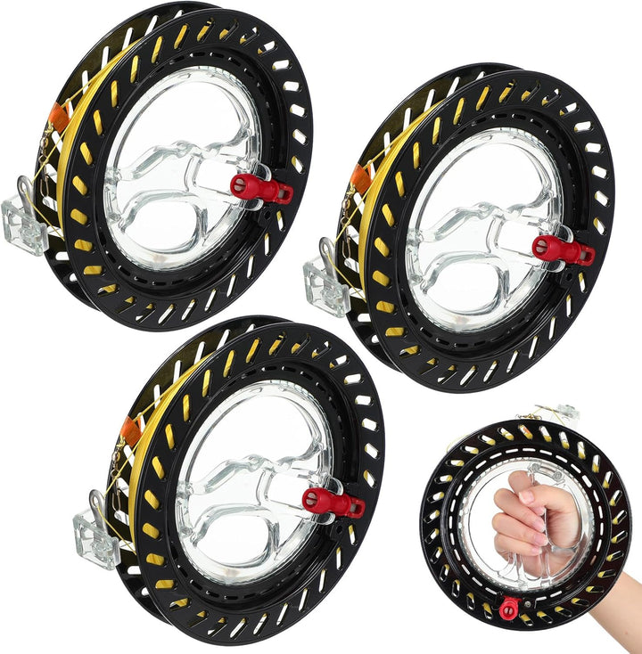 3 Pcs Kite String with Reel 7 Inch Dia Kite Reel Winder Grip Wheel with Flying Line String Flying Tools with Lock for Kids Adults(Blue)