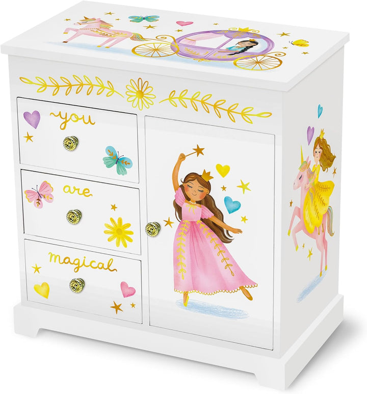 Unicorn Musical Jewelry Box for Girls - Unicorn Toys for Girls Age 4-6 - Kids Jewelry Box with Drawers - 9 X 5 X 9.3 In