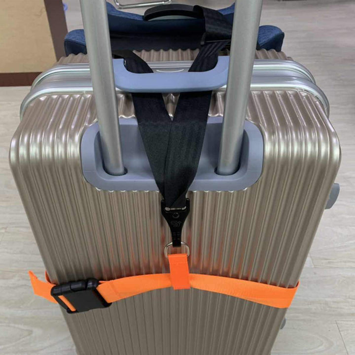 Car Seat Belt Strap to Suitcase, Convert Kid Car Seat and Carry-On Luggage to Airport Stroller Carrier,Safe Travel Solution for Transport (Orange)