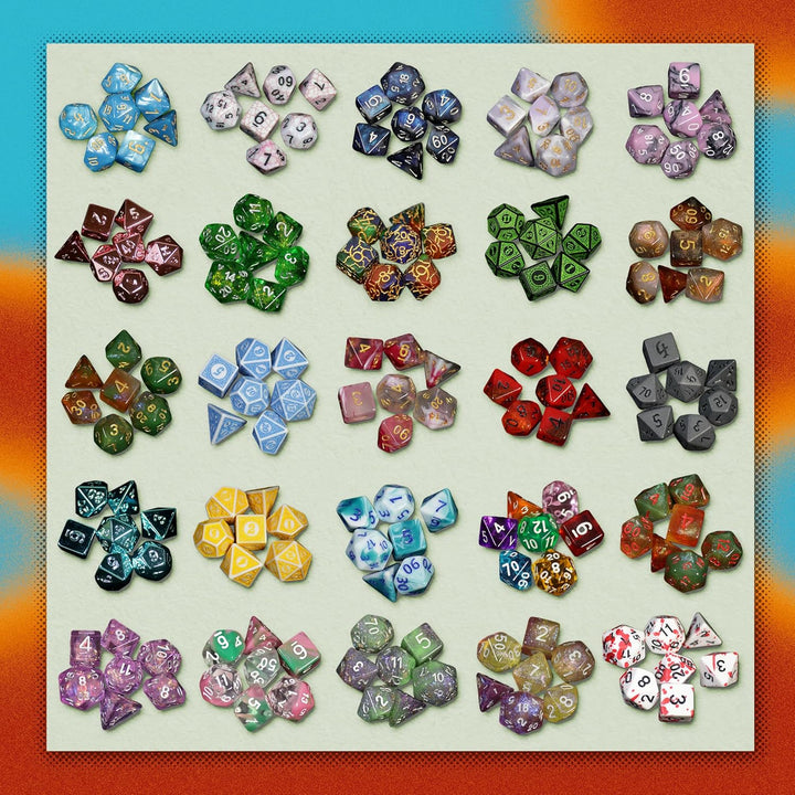 Mystery Dice, DND Dice Set of 7 Polyhedral Dice, Wide Range of Patterns, Gaming Dice, Suitable for Role Playing, Table Games (Mystery Pack of 1)