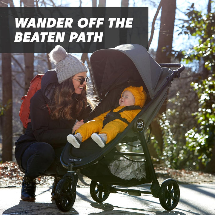 City Mini GT2 All-Terrain Stroller Black Complete with Adjustable Handlebar Hand-Operated Parking Brake and Car Seat Adapter
