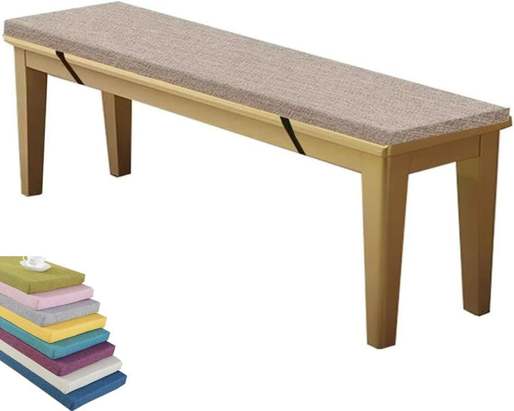 Indoor/Outdoor Bench Cushion for Furniture, Garden Replacement Cushions 90/100/120/150/180 Cm,Thick 5 Cm Seat Pads Non-Slip Removable for Loveseat Chair,Porch Swing,Dining(Beige,130X40X5Cm)