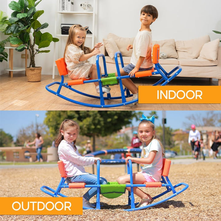 Teeter Totter - Kids Teeter Totter Outdoor Seesaw - Children, Boys, Girls, Kid - Youth Ride on Toy Living Room - Lawn, Backyard, Playground Gifts for Ages 3 4 5 6 - Rocking High Chair